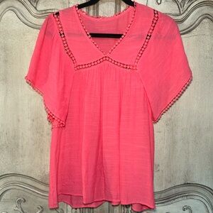 Chicos lightweight Boho style coral top - size small